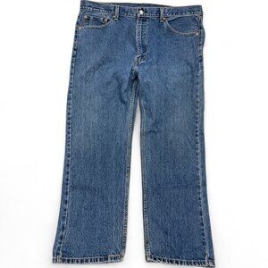 Levi's 505 Blue Regular Straight Leg Denim Jeans Men's 42x30